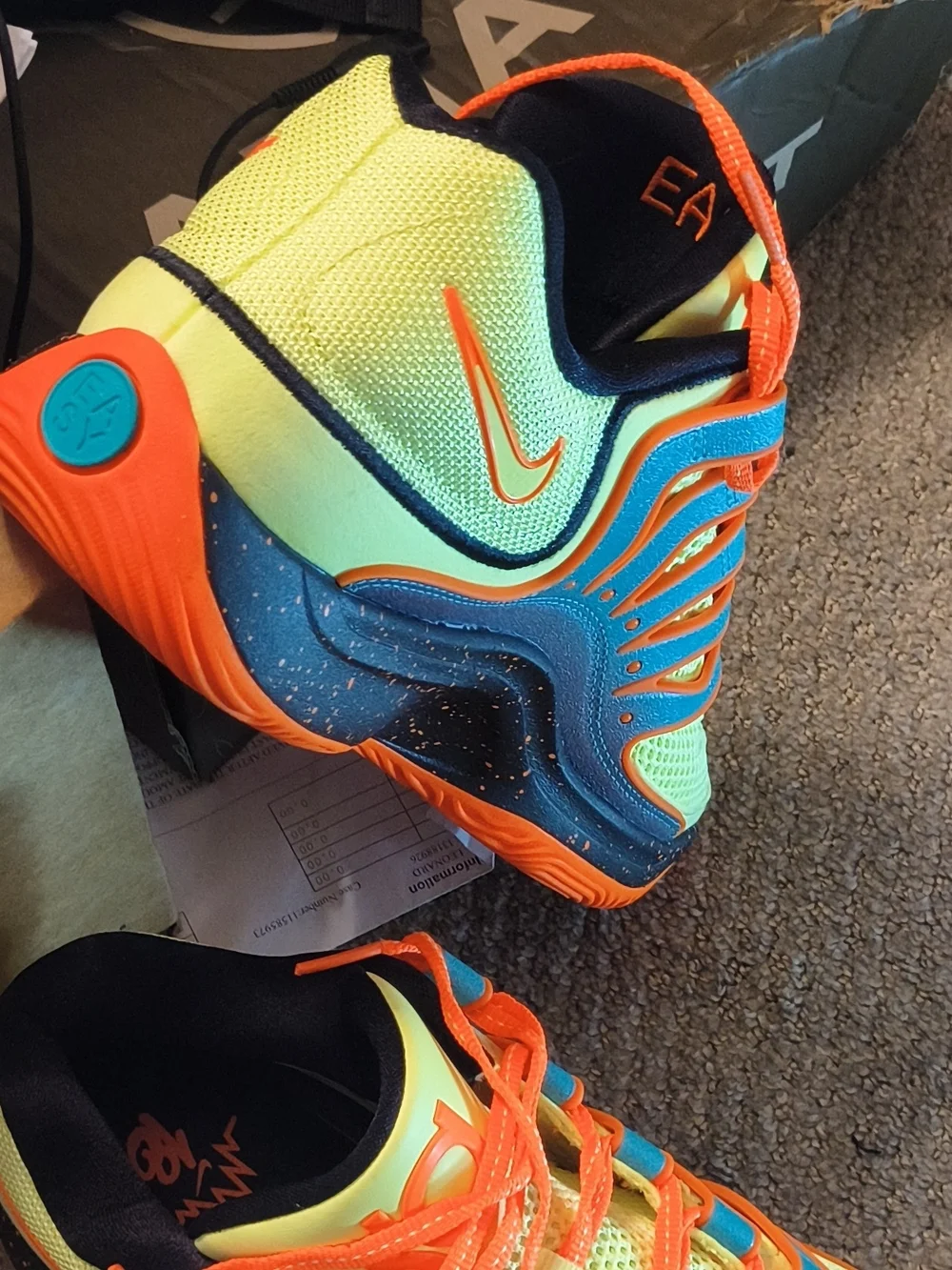 Nike Men's Athletic Shoes - Neon Yellow, Bright Orange & Blue Accents